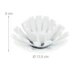 Set 2 suporturi lumanari, in forma de floare, alb, dimensiuni 6 x 13,5 cm - imagine 3
