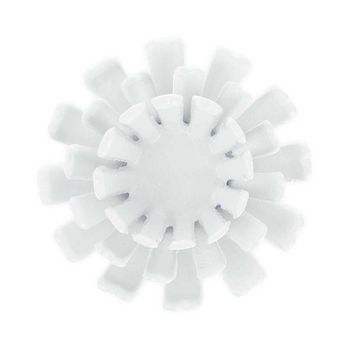 Set 2 suporturi lumanari, in forma de floare, alb, dimensiuni 6 x 13,5 cm - imagine 2