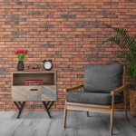 Noptiera in stil industrial, sertar, raft deschis, picioare din otel, 53 x 50 x 42 cm - imagine 4