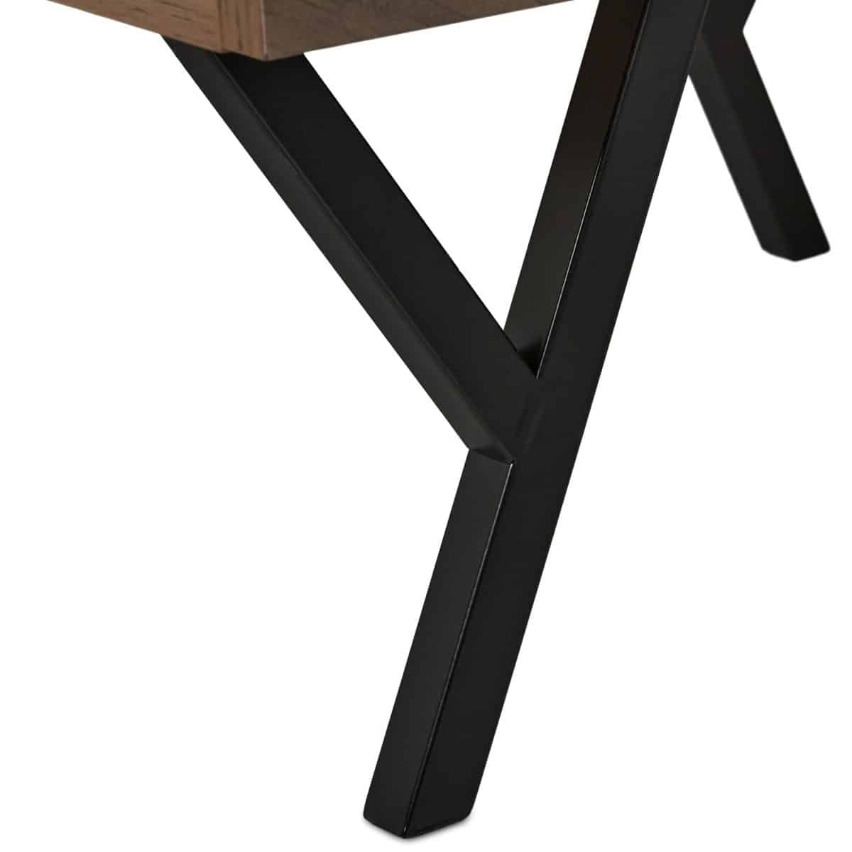 Noptiera in stil industrial, sertar, raft deschis, picioare din otel, 53 x 50 x 42 cm - imagine 2