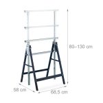 Set 2 staliere, pliabile, reglabile pe 7 inaltimi, capacitate 200 kg, Relaxdays - imagine 4