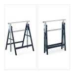 Set 2 staliere, pliabile, reglabile pe 7 inaltimi, capacitate 200 kg, Relaxdays - imagine 6
