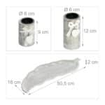 Set 3 suporturi lumanari, bej/alb, dimensiuni 12 x 50,5 x 18 cm, Relaxdays - imagine 4