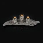 Set 3 suporturi lumanari, bej/alb, dimensiuni 12 x 50,5 x 18 cm, Relaxdays - imagine 5