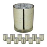 Set 12 pahare pentru lumanari, auriu, dimensiuni 8,5 x 7 cm