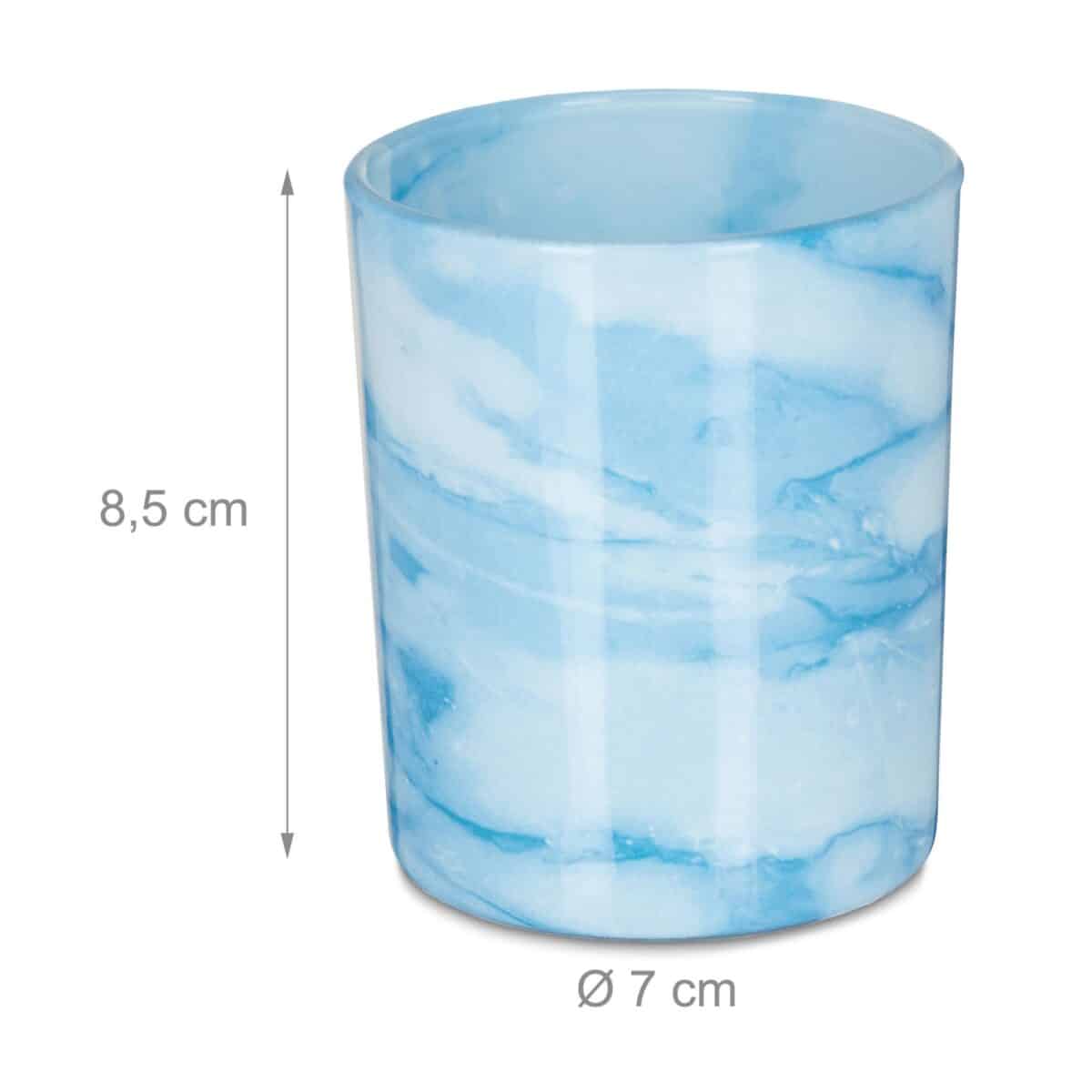 Set 12 pahare pentru lumanari, albastru/crem, dimensiuni 8,5 cm, Relaxdays - imagine 3