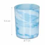 Set 12 pahare pentru lumanari, albastru/crem, dimensiuni 8,5 cm, Relaxdays - imagine 3