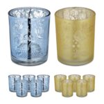 Set 12 pahare pentru lumanari, auriu/argintiu, dimensiuni 8,5 cm