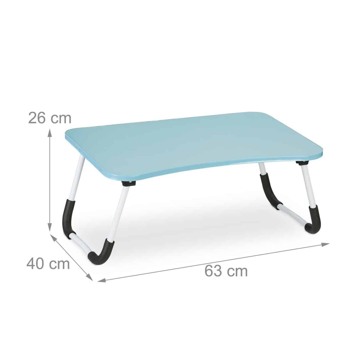 Suport laptop, pliabil, MDF, blue , 26 x 63 x 40 cm, Relaxdays - imagine 4