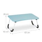 Suport laptop, pliabil, MDF, blue , 26 x 63 x 40 cm, Relaxdays - imagine 4