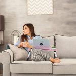 Suport laptop, pliabil, MDF, roz , 26 x 63 x 40 cm, Relaxdays - imagine 3