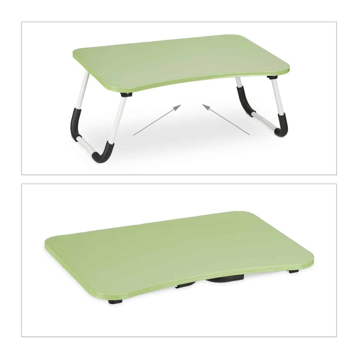 Suport laptop, pliabil, MDF, verde , 26 x 63 x 40 cm, Relaxdays - imagine 7