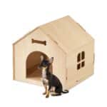 Culcus pentru caini si pisici, tip casuta, MDF, 35 x 36,5 x 34,5 cm