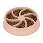 Bol anti-sling, pentru mancare lenta, roz, 600 ml, 5 x 20,5 cm