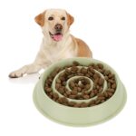 Bol anti-sling, pentru mancare lenta, verde, 400 ml, 4 x 21 cm