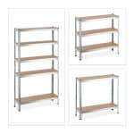 Raft industrial cu 5 rafturi, placi MDF, cadru otel gri, 180 x 100 x 30 cm - imagine 6