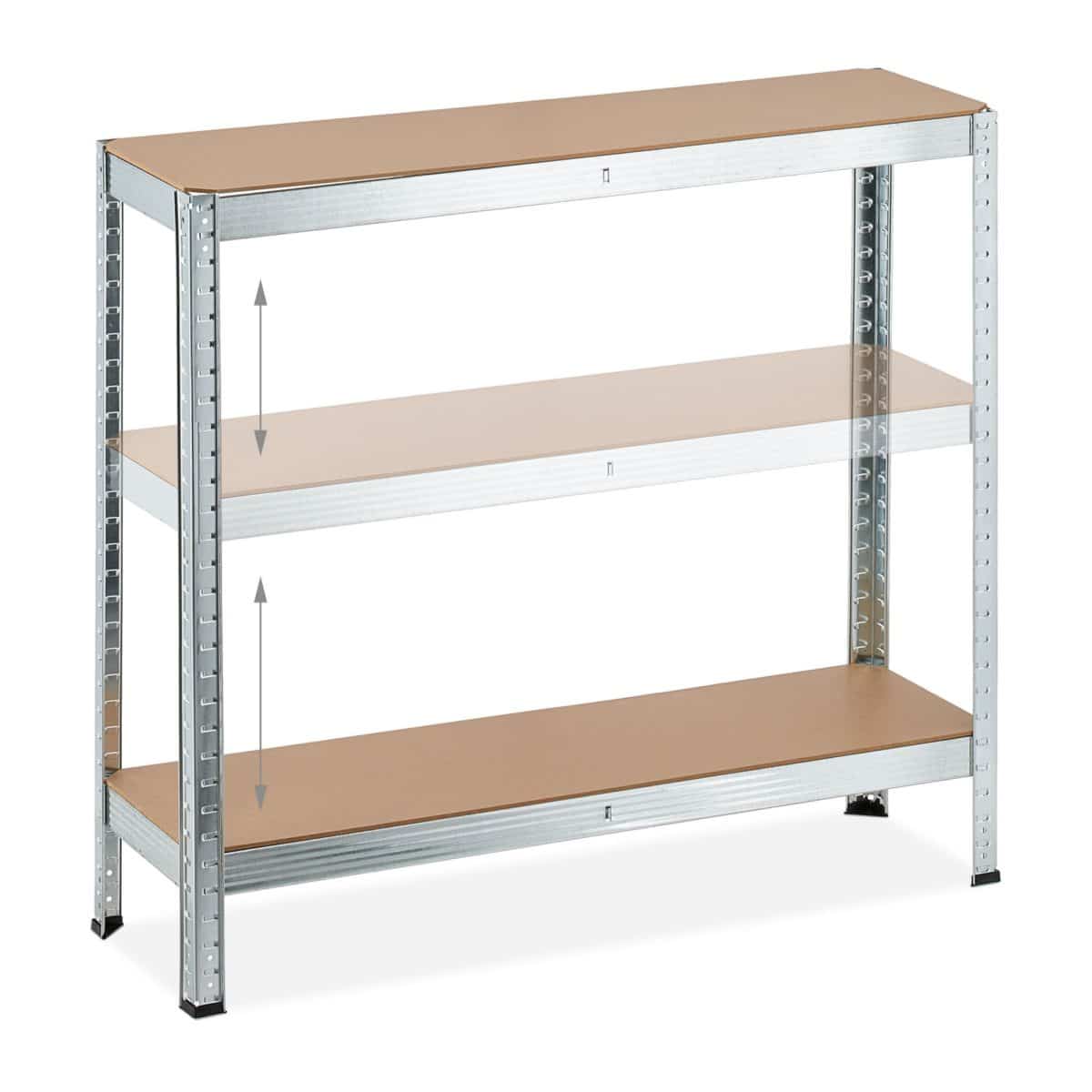 Raft industrial cu 5 rafturi, placi MDF, cadru otel gri, 180 x 100 x 30 cm - imagine 7
