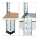 Raft industrial cu 5 rafturi, placi MDF, cadru otel gri, 180 x 100 x 30 cm - imagine 8