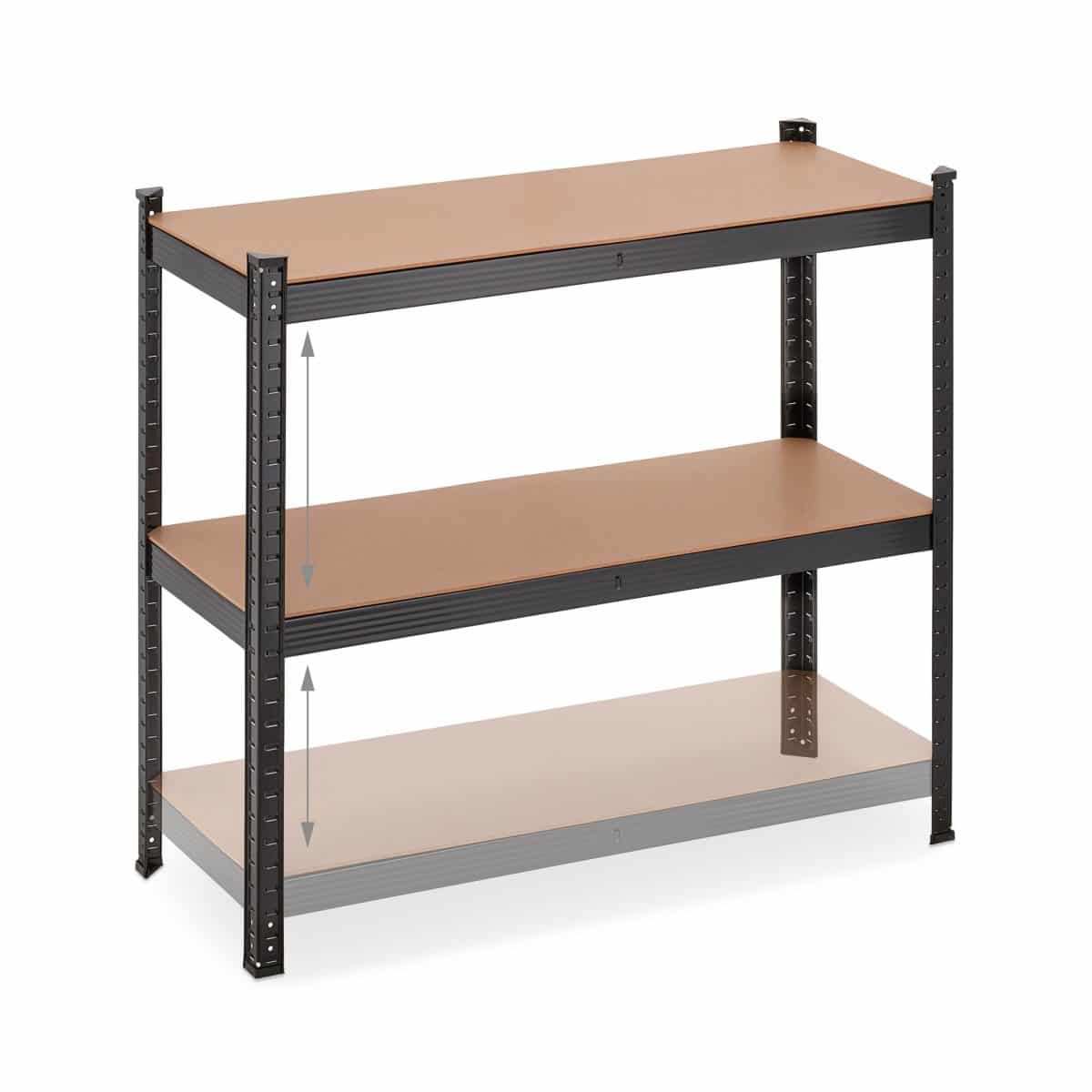 Raft industrial cu 5 rafturi, placi MDF, cadru otel negru, 180 x 100 x 41 cm - imagine 7