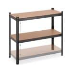 Raft industrial cu 5 rafturi, placi MDF, cadru otel negru, 180 x 100 x 41 cm - imagine 7