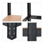 Raft industrial cu 5 rafturi, placi MDF, cadru otel negru, 180 x 100 x 41 cm - imagine 8