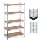 Raft industrial cu 5 rafturi, placi MDF, cadru otel gri, 180 x 100 x 50 cm