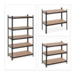 Raft industrial cu 5 rafturi, placi MDF, cadru otel negru, 180 x 100 x 50 cm - imagine 6