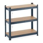 Raft industrial cu 5 rafturi, placi MDF, cadru otel gri, 150 x 75 x 30 cm - imagine 7