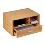Organizator de birou, din bambus, 22 x 40 x 31 cm, Relaxdays