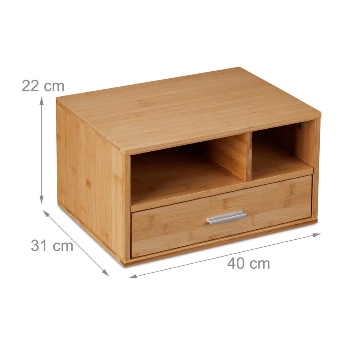 Organizator de birou, din bambus, 22 x 40 x 31 cm, Relaxdays - imagine 4