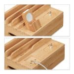Suport telefon, smartwatch si casti, suport incarcator, din bambus, 11 x 17 x 13 cm - imagine 7