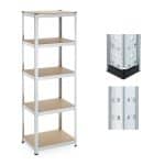 Raft industrial cu 5 polite depozitare, sustinere totala 500 kg, placi MDF, cadru otel, 180 x 60 x 45 cm