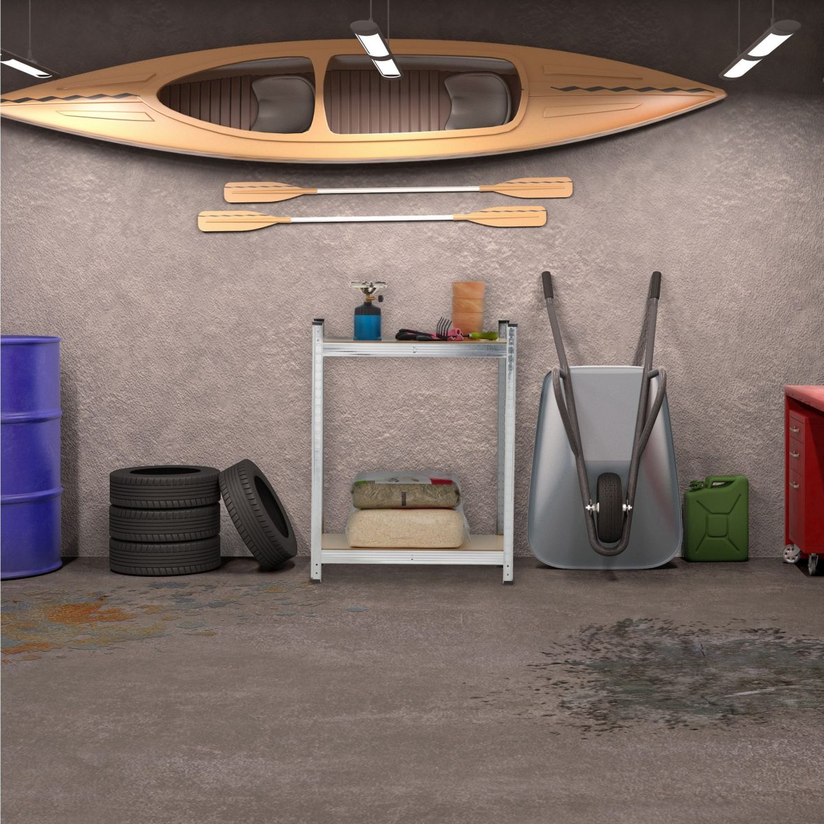 Raft industrial cu 5 rafturi, placi MDF, cadru otel, 180 x 70 x 30 cm - imagine 5