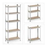 Raft industrial cu 5 rafturi, placi MDF, cadru otel, 180 x 70 x 30 cm - imagine 6