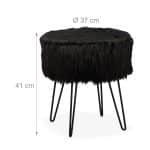 Scaun cu blana sintetica neagra, picioare de otel, capacitate 150 kg, 41 x 37 cm - imagine 4