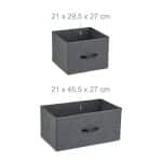 Comoda cu 9 sertare textile de doua dimensiuni, gri, blat MDF, cadru metal, 100 x 100 x 30 cm - imagine 5