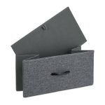 Comoda cu 10 sertare textile, blat MDF, cadru metal, gri, 120 x 85,5 x 30 cm - imagine 3