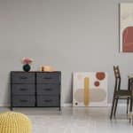 Comoda cu 6 rafturi textile, gri, blat MDF, cadru metal, 63 x 80 x 30 cm - imagine 9