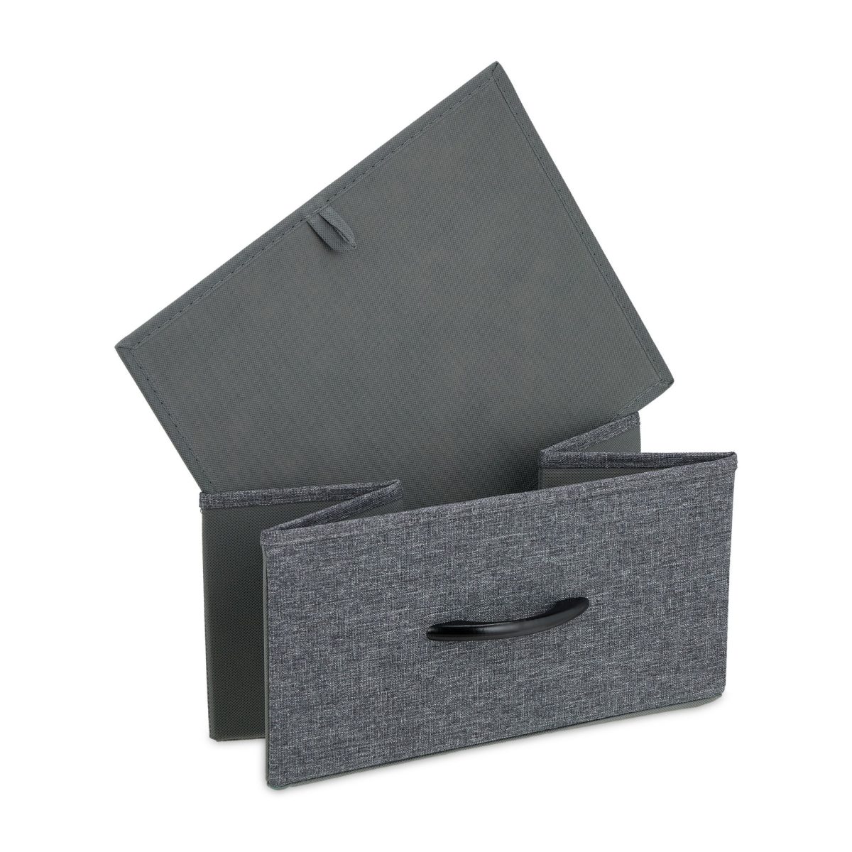 Comoda cu 6 rafturi textile, gri, blat MDF, cadru metal, 63 x 80 x 30 cm - imagine 4