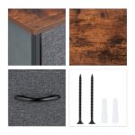 Comoda cu 6 rafturi textile, gri, blat MDF, cadru metal, 63 x 80 x 30 cm - imagine 2