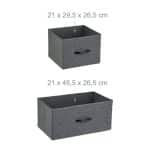 Comoda cu 8 sertare textile de doua dimensiuni, blat MDF, cadru metal, gri, 78,5 x 100 x 30 cm - imagine 5