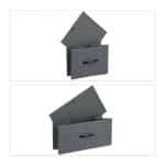 Comoda cu 8 sertare textile de doua dimensiuni, blat MDF, cadru metal, gri, 78,5 x 100 x 30 cm - imagine 3
