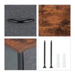 Comoda cu 8 sertare textile, MDF/metal, gri, 81,5 x 80 x 30 cm - imagine 2
