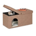 Taburet culcus pentru animale de companie, pliabil, maro, 38,5 x 74,5 x 37 cm
