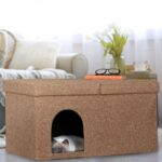 Taburet culcus pentru animale de companie, pliabil, maro, 38,5 x 74,5 x 37 cm - imagine 3