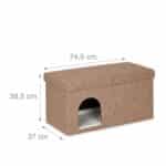 Taburet culcus pentru animale de companie, pliabil, maro, 38,5 x 74,5 x 37 cm - imagine 5