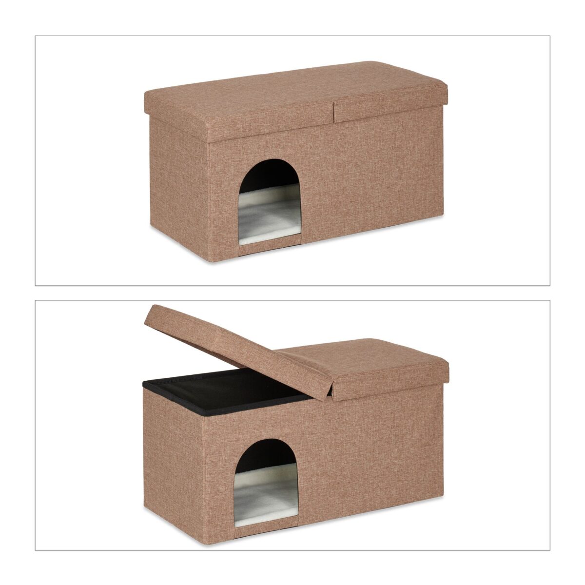 Taburet culcus pentru animale de companie, pliabil, maro, 38,5 x 74,5 x 37 cm - imagine 7