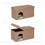 Taburet culcus pentru animale de companie, pliabil, maro, 38,5 x 74,5 x 37 cm - imagine 7