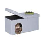 Taburet culcus pentru animale de companie, tip taburet, pliabil, gri, 38,5 x 74,5 x 37 cm