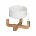 Bol din ceramica, mancare caine, suport din bambus, 850 ml, alb, 9 x 20 x 20 cm - imagine 6